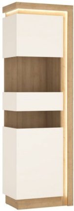 Βιτρίνα ψηλή Lynx 1D-Aristera-Fusiko-Leuko