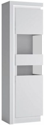 Βιτρίνα ψηλή Lynx 1D-Deksia-Leuko