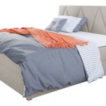 Επενδυμένο κρεβάτι Fado III με στρώμα και ανώστρωμα-140 x 200-Mpez