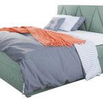 Επενδυμένο κρεβάτι Fado III με στρώμα και ανώστρωμα-180 x 200-Fustiki