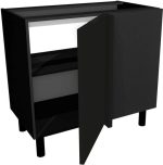 Επιδαπέδιο γωνιακό ντουλάπι Italia DPP105-Μαύρο