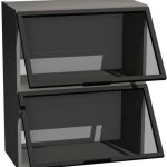 Κρεμαστό ντουλάπι βιτρίνα Italia WOW9/72-Μαύρο