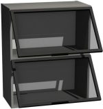 Κρεμαστό ντουλάπι βιτρίνα Italia WOW9/72-Μαύρο