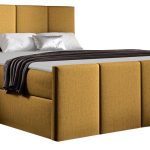 Επενδυμένο κρεβάτι Lars-Moustardi-180 x 200