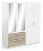 Ντουλάπα Coben τετράφυλλη-Δρυς - Λευκό