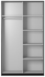 Ντουλάπα συρόμενη Delta II-150x61x210-Μαύρο - Image 2