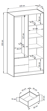 Ντουλάπα Nolan Δίφυλλη-Grafitis - Image 3