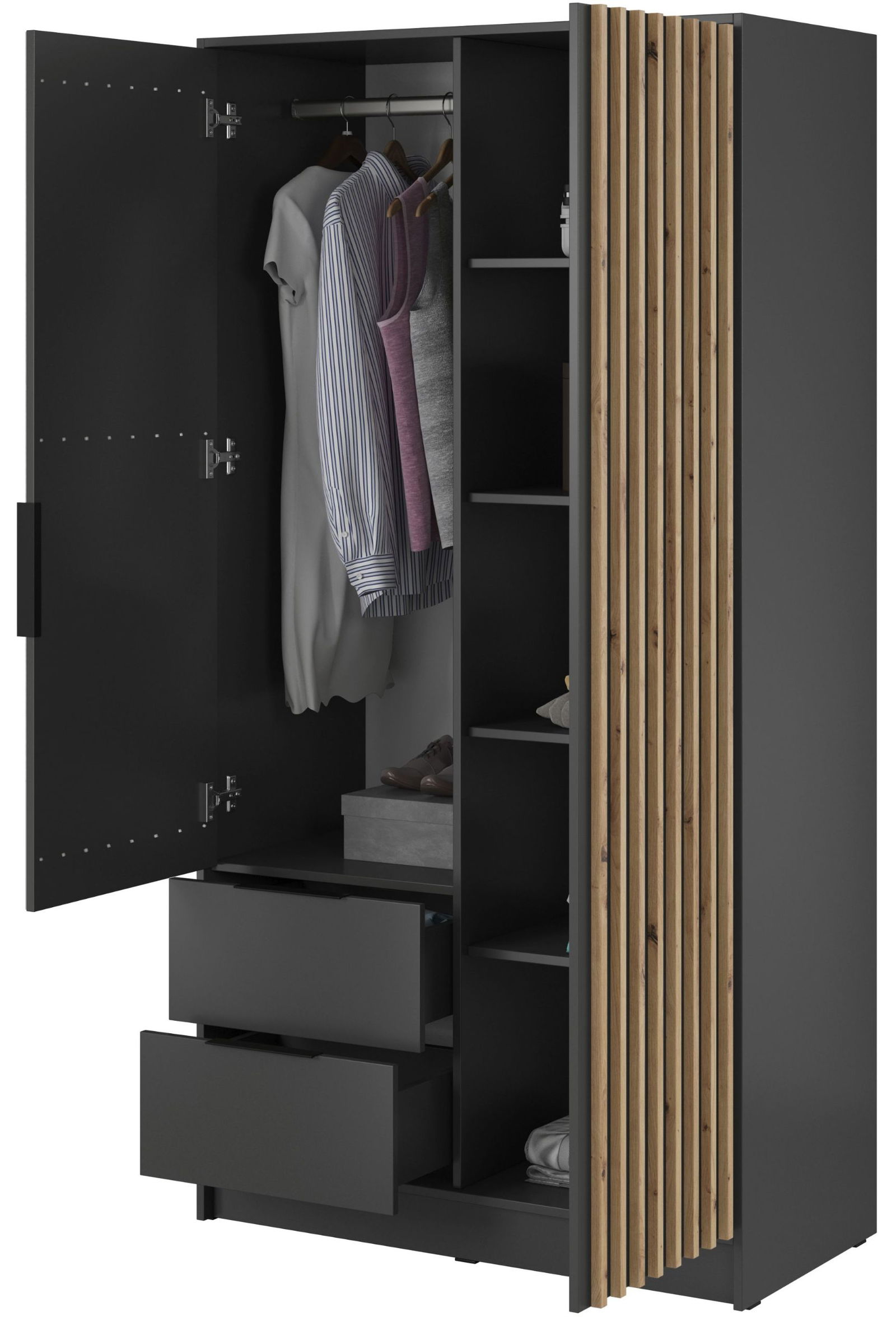 Ντουλάπα Nolan Δίφυλλη με καθρέπτη-Grafitis - Image 2