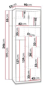 Ντουλάπα Elena 2D plus-Leuko - Image 2