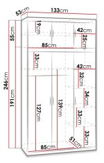 Ντουλάπα Elena 3D plus-Leuko