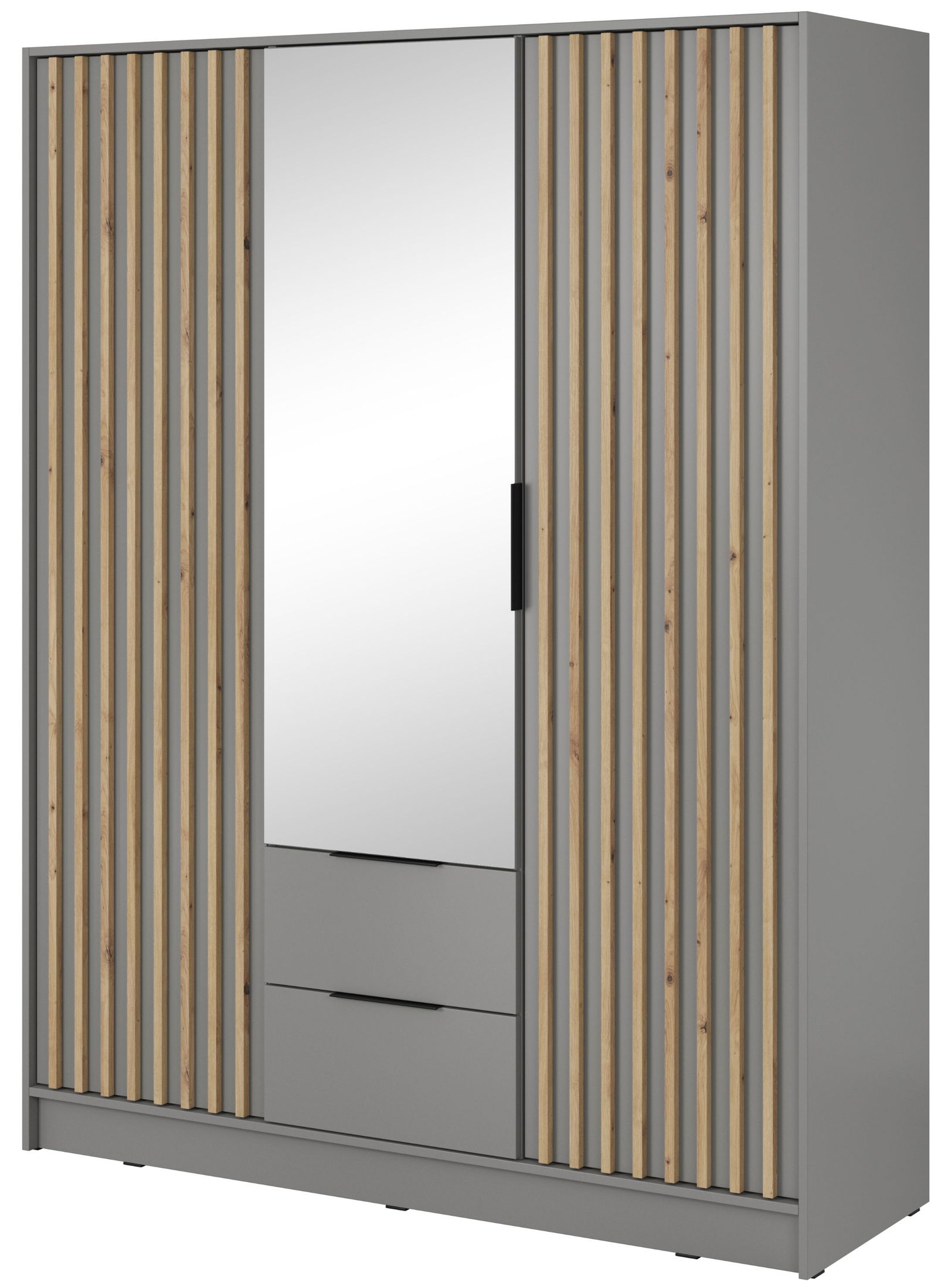 image_690729_nelly_3d_szary-artisan_z_lustrem_1 Ντουλάπα Nolan Τρίφυλλη με καθρέπτη-Gkri - Image 1