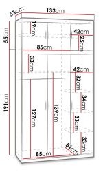 Ντουλάπα Elena 3DM Plus-Sonoma - Image 2
