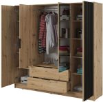 Ντουλάπα Nolan Τετράφυλλη με καθρέπτη-Fusiko