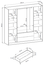 Ντουλάπα Nolan Τετράφυλλη με καθρέπτη-Fusiko - Image 2