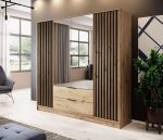 Ντουλάπα Nolan Τετράφυλλη με καθρέπτη-Fusiko - Image 3