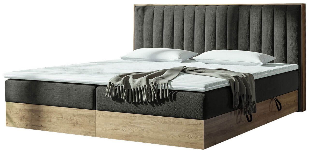 image_697563_ksefont_1__2 Επενδυμένο κρεβάτι Harmonica-Gkri Skouro-140 x 200 - Image 1