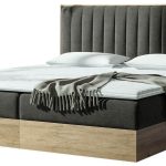 Επενδυμένο κρεβάτι Harmonica-Gkri Skouro-180 x 200