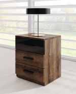 Κομοδίνο Delta Plus-Καρυδί - Μαύρο - Image 2