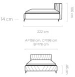 Επενδυμένο κρεβάτι Calisty-Moustardi-160 x 200 - Image 3