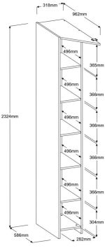 Γωνιακή στήλη βεστιαρίου Seville-Leuko