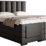 Επενδυμένο κρεβάτι Villard με στρώμα και ανώστρωμα-Kafe-160 x 200