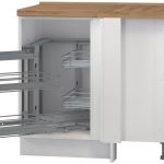 Επιδαπέδιο γωνιακό ντουλάπι Tahoma R-UG-1KMC-Λευκό ματ-Αριστερά