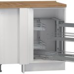 Επιδαπέδιο γωνιακό ντουλάπι Tahoma R-UG-1KMC-Λευκό ματ-Δεξιά