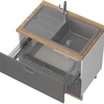 Επιδαπέδιο ντουλάπι νεροχύτη Tahoma R-90-2MZ-Γραφίτης