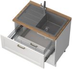 Επιδαπέδιο ντουλάπι νεροχύτη Tahoma R-90-2MZ-Λευκό ματ - Image 2