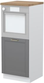 Επιδαπέδιο ντουλάπι φούρνου ψηλό Tahoma K14-60-1KR-Λευκό - Γραφίτης - Image 2