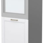 Επιδαπέδιο ντουλάπι φούρνου ψηλό Tahoma K14-60-1KR-Γραφίτης - Λευκό ματ