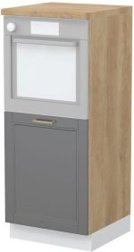 Επιδαπέδιο ντουλάπι φούρνου ψηλό Tahoma K14-60-1KR-Δρυς - Γραφίτης - Image 2