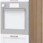 Επιδαπέδιο ντουλάπι φούρνου ψηλό Tahoma K21-60-2KR-Καρυδί - Λευκό ματ