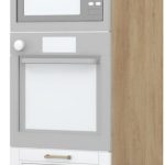 Επιδαπέδιο ντουλάπι φούρνου ψηλό Tahoma K23-60-2MB-Δρυς - Λευκό ματ