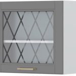 Ντουλάπι κρεμαστό Tahoma V5-60-1KS με βιτρίνα-Γραφίτης