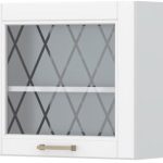 Ντουλάπι κρεμαστό Tahoma V5-60-1KS με βιτρίνα-Λευκό ματ