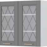 Ντουλάπι κρεμαστό Tahoma V7-80-2KS με βιτρίνα-Γραφίτης