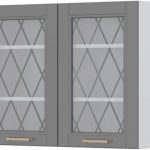 Ντουλάπι κρεμαστό Tahoma V7-90-2KS με βιτρίνα-Γραφίτης