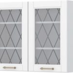 Ντουλάπι κρεμαστό Tahoma V7-90-2KS με βιτρίνα-Λευκό ματ