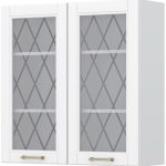 Ντουλάπι κρεμαστό Tahoma V9-90-2KS με βιτρίνα-Λευκό ματ