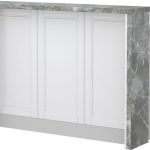 Πάγκος νησίδας Tahoma-Μήκος: 135 εκ.-Λευκό ματ-Siena Marble