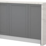 Πάγκος νησίδας Tahoma-Μήκος: 150 εκ.-Γραφίτης-White Marble