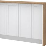 Πάγκος νησίδας Tahoma-Μήκος: 160 εκ.-Λευκό ματ-Pacific Wallnut