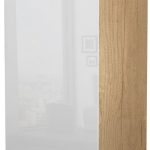 Επιδαπέδιο ντουλάπι ψηλό Raval K14-60-1KF-Φυσικό - Λευκό γυαλιστερό