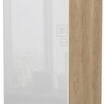Επιδαπέδιο ντουλάπι ψηλό Raval K14-60-1KF-Δρυς - Λευκό γυαλιστερό