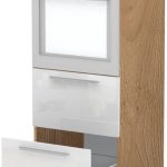 Επιδαπέδιο ντουλάπι φούρνου ψηλό Raval K14-60-2MB-Καρυδί - Λευκό γυαλιστερό