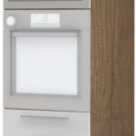 Επιδαπέδιο ντουλάπι φούρνου ψηλό Raval K21-60-RM-Φυσικό σκούρο - Λευκό γυαλιστερό