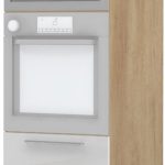 Επιδαπέδιο ντουλάπι φούρνου ψηλό Raval K21-60-RM-Δρυς - Λευκό γυαλιστερό