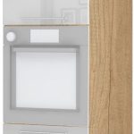 Επιδαπέδιο ντουλάπι φούρνου ψηλό Raval K23-60-2KR-Φυσικό - Λευκό γυαλιστερό