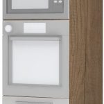 Επιδαπέδιο ντουλάπι φούρνου ψηλό Raval K23-60-RM-Φυσικό σκούρο - Λευκό γυαλιστερό